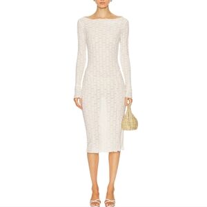 Tularosa Nikki Midi Dress in Warm White sz Small